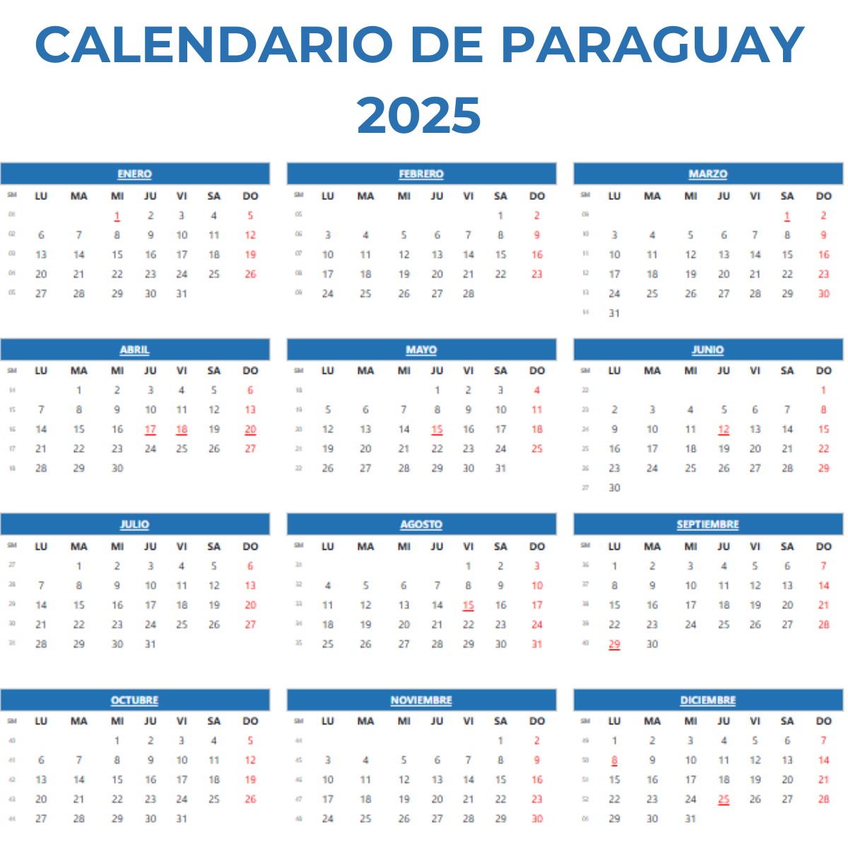 Calendario escolar 2025 paraguay 2